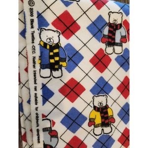 VTG 2000 Retired Juvenile Novelty Teddy Bears Fabric 96"x45" Primary Colors